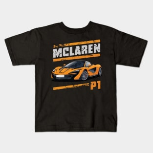 McLaren P1 Vintage Car Kids T-Shirt